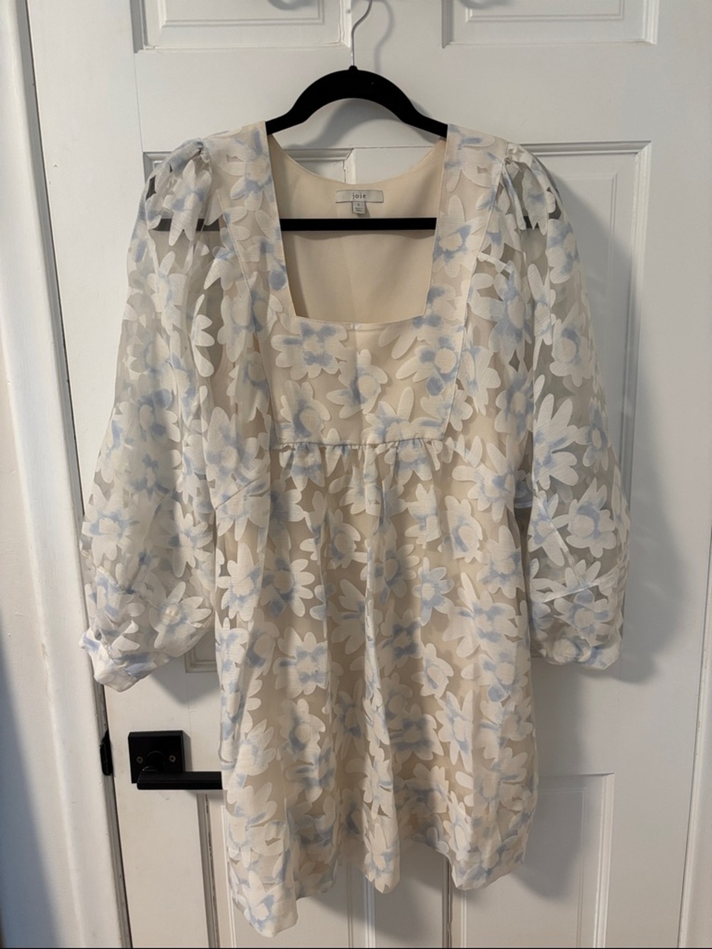 Joie Cream Blouse with Black Trim
